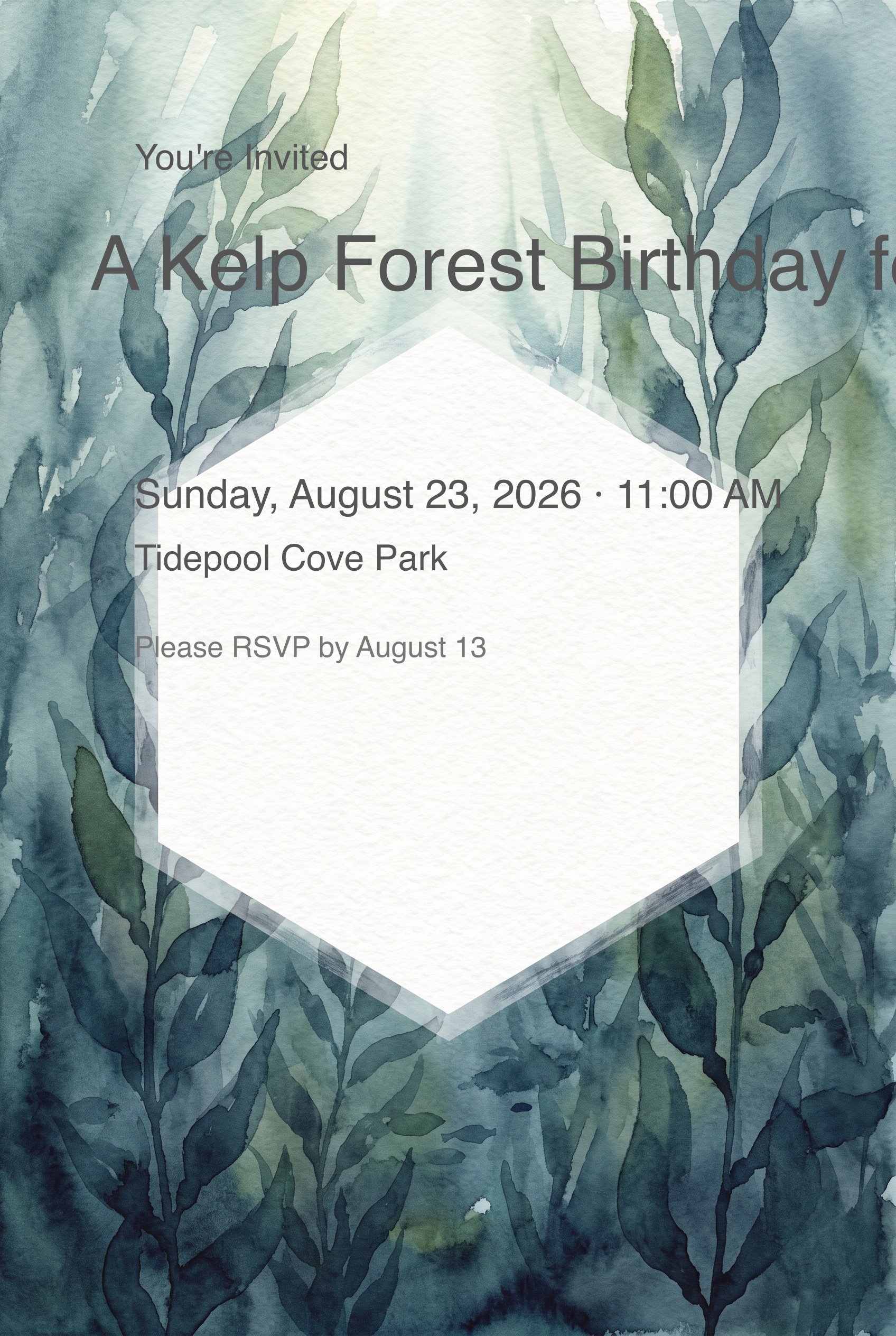 Kelp Forest Mermaid Birthday Invitation invitation