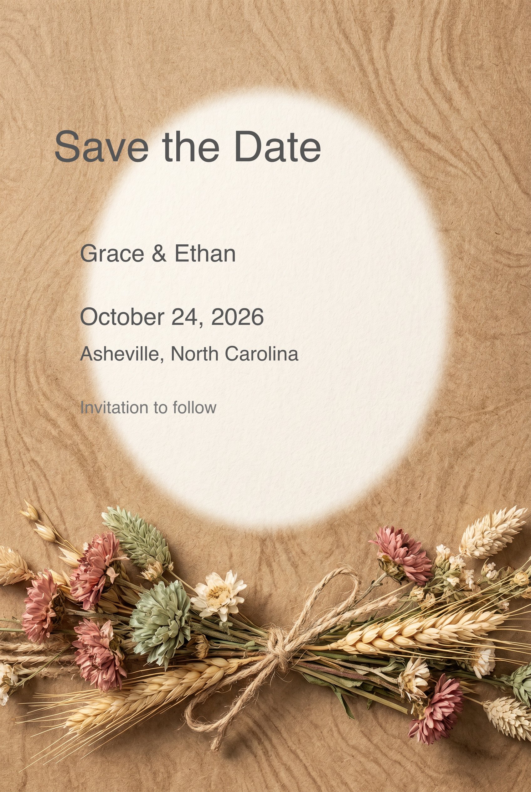 Rustic Wildflower Save The Date