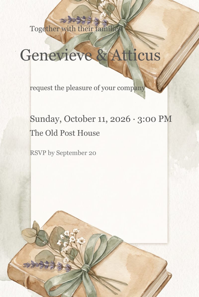 Leather Vow Books Rustic Wedding Invitation invitation