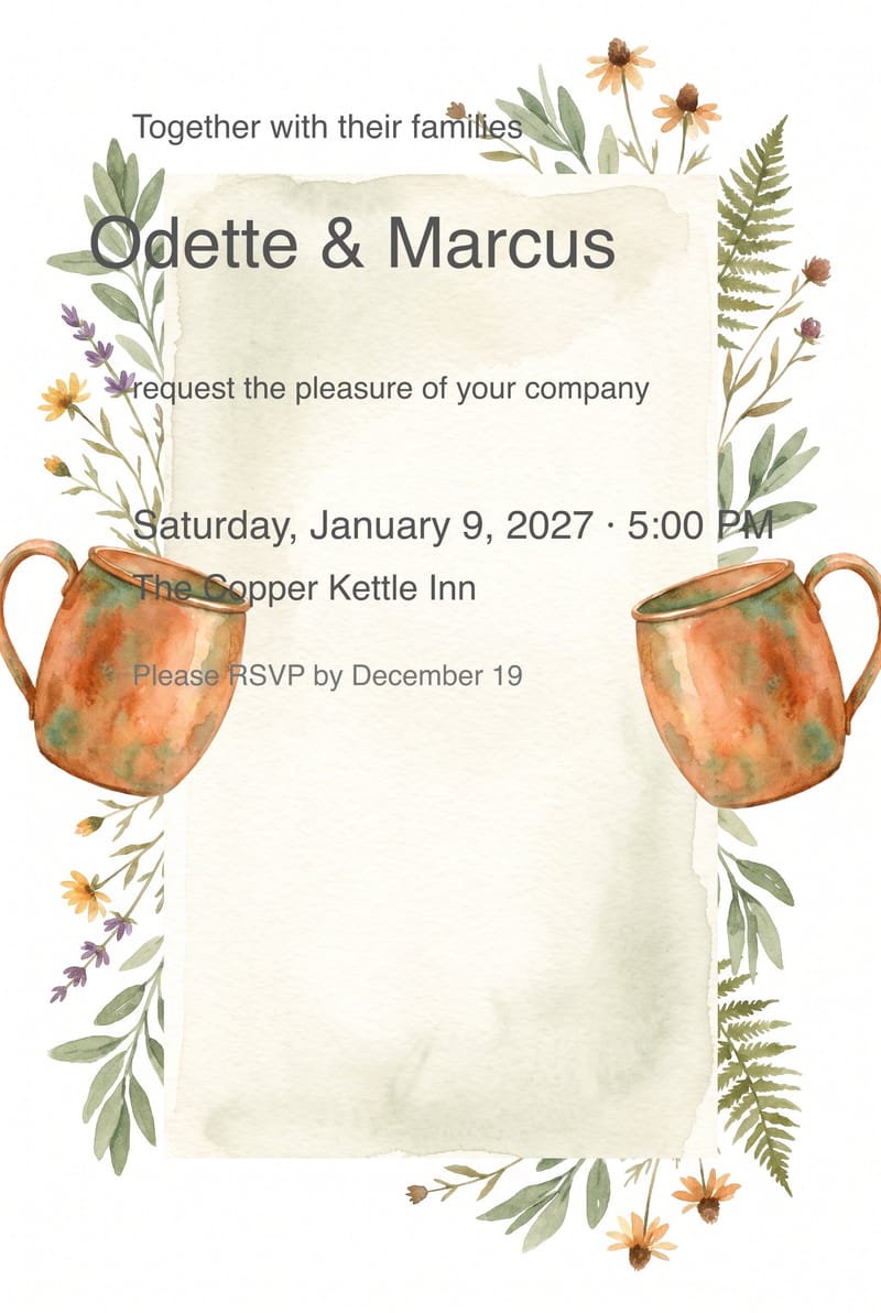 Copper Mule Mug Toast Wedding Invitation invitation