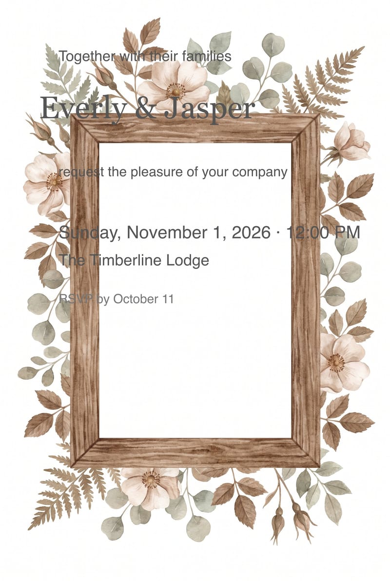 Rustic Wood Sign & Roses Wedding Invitation invitation