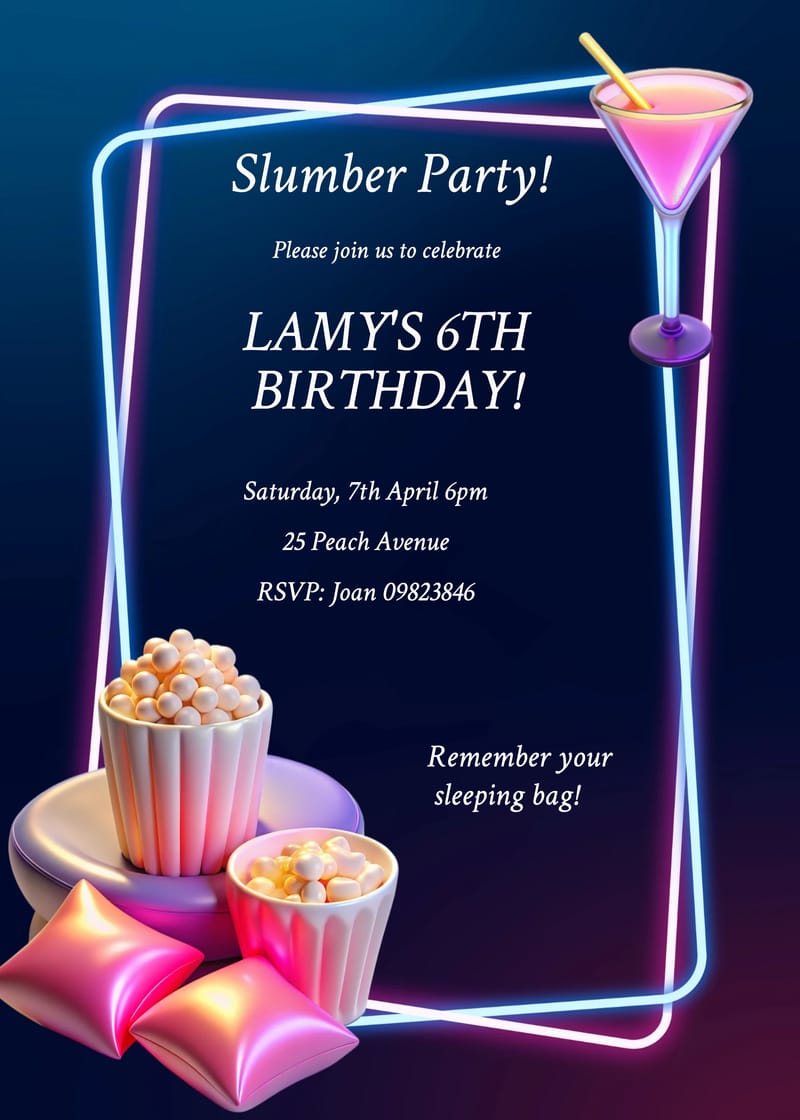 popcorn sleepover birthday invitation Template sleepover birthday invitations template with stylish layout