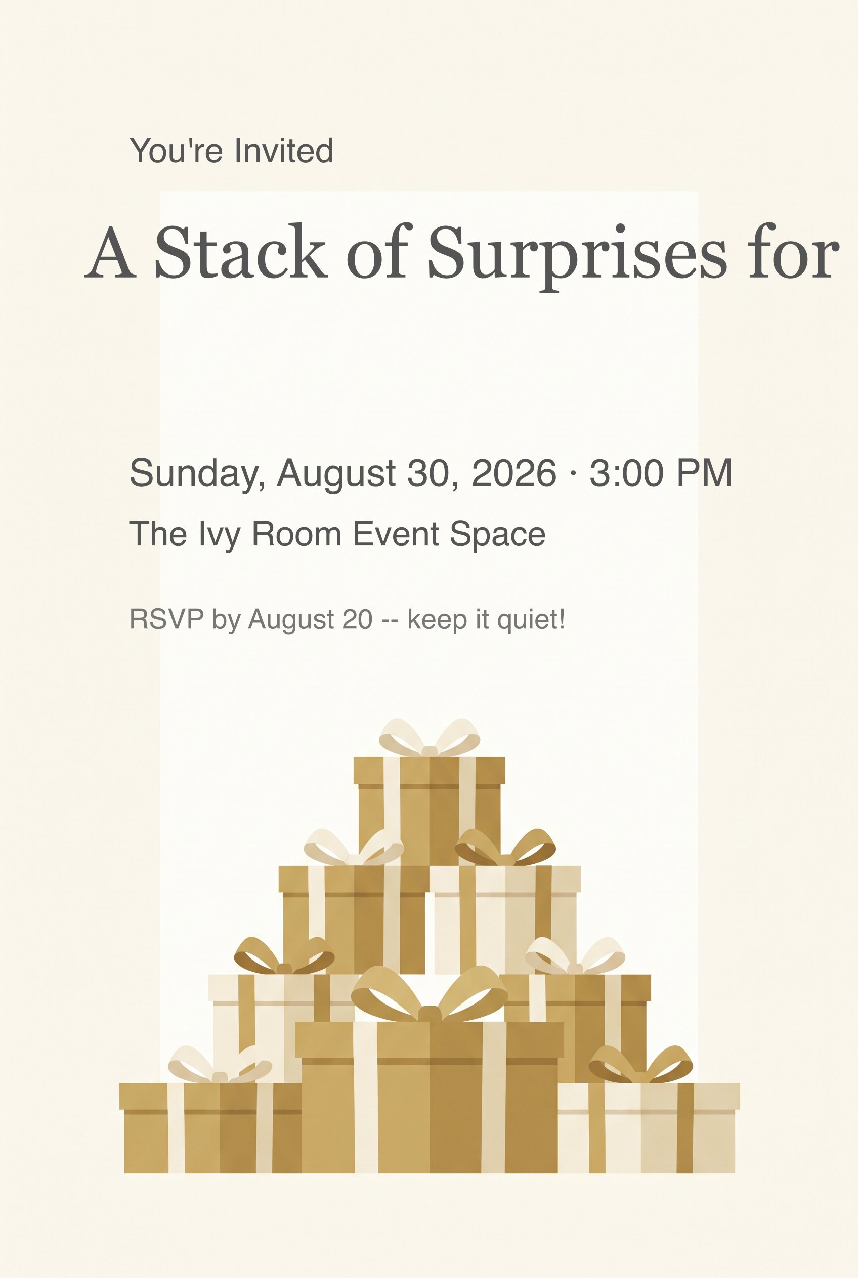 Gift Pyramid Surprise Birthday Invitation