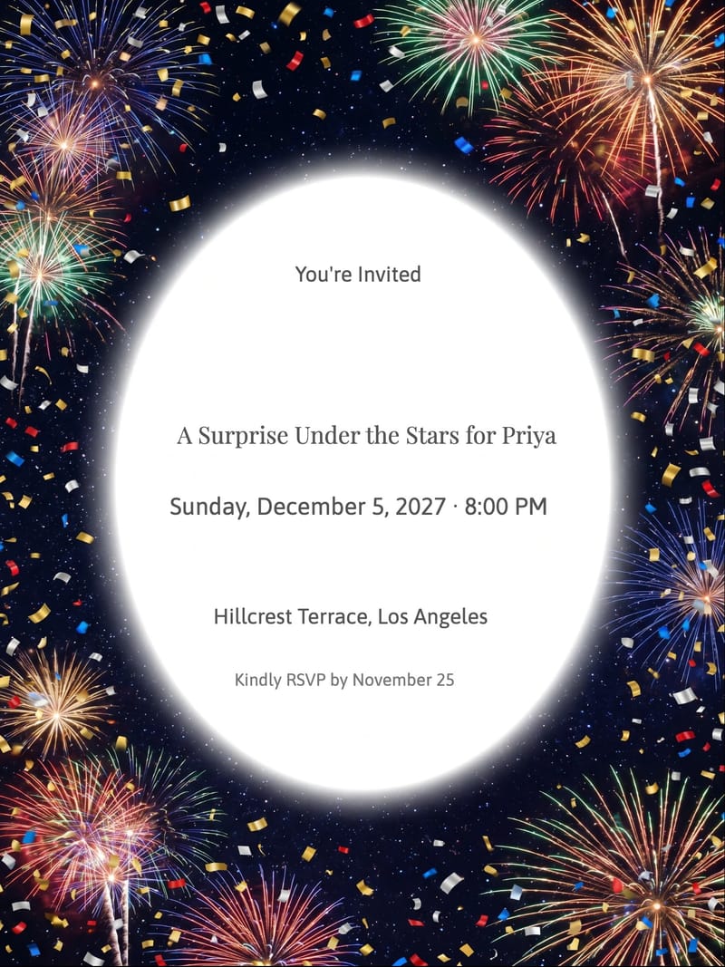 Starry Night Surprise Birthday Invitation invitation