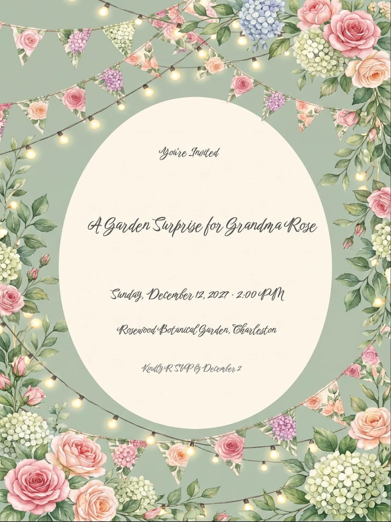 Garden Party Surprise Birthday Invitation invitation