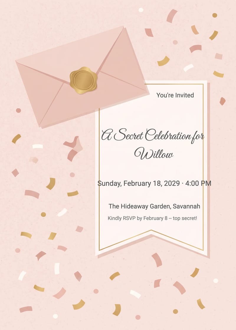 Hidden Message Surprise Birthday Invitation invitation