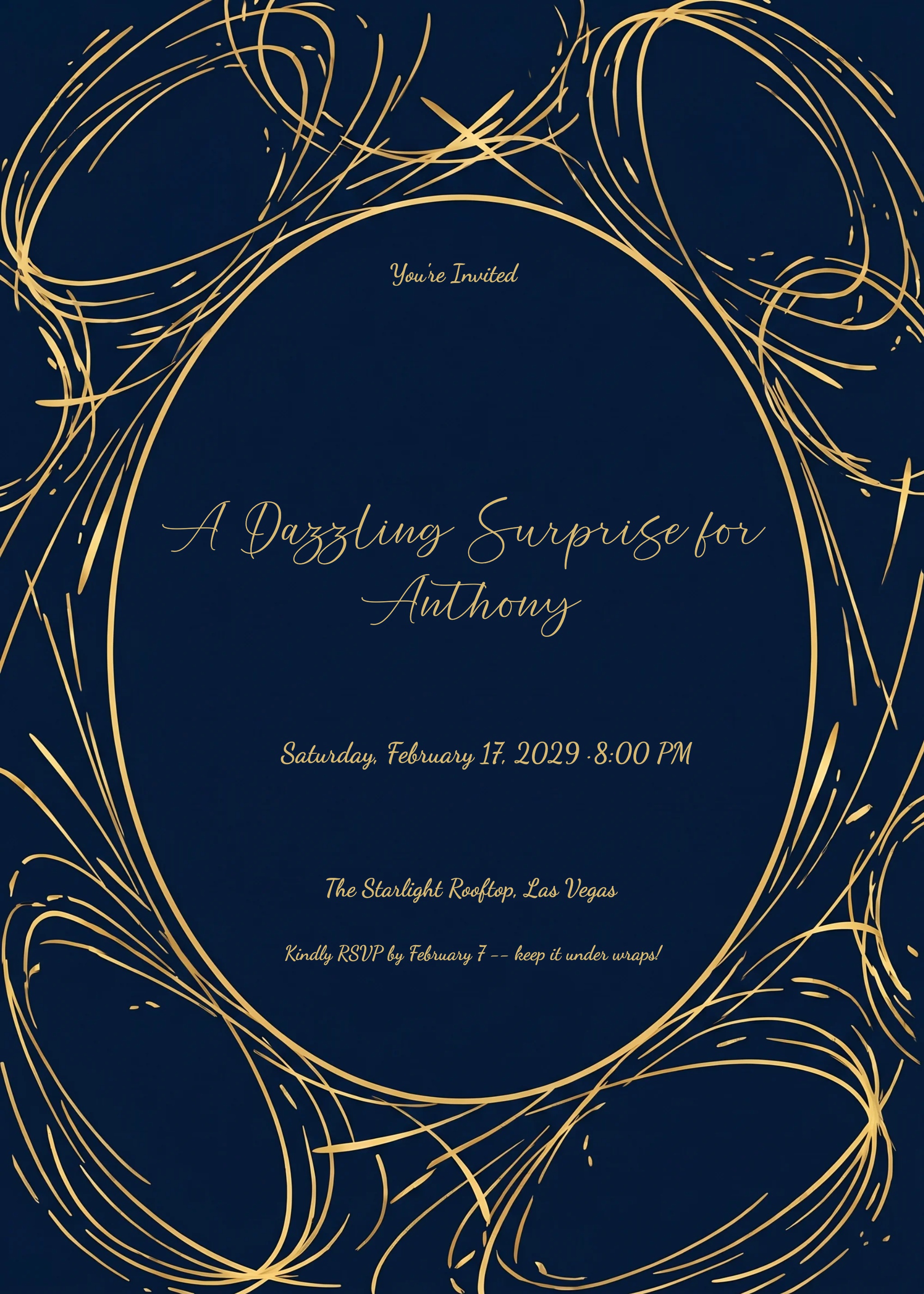 Sparkler Trail Surprise Birthday Invitation invitation