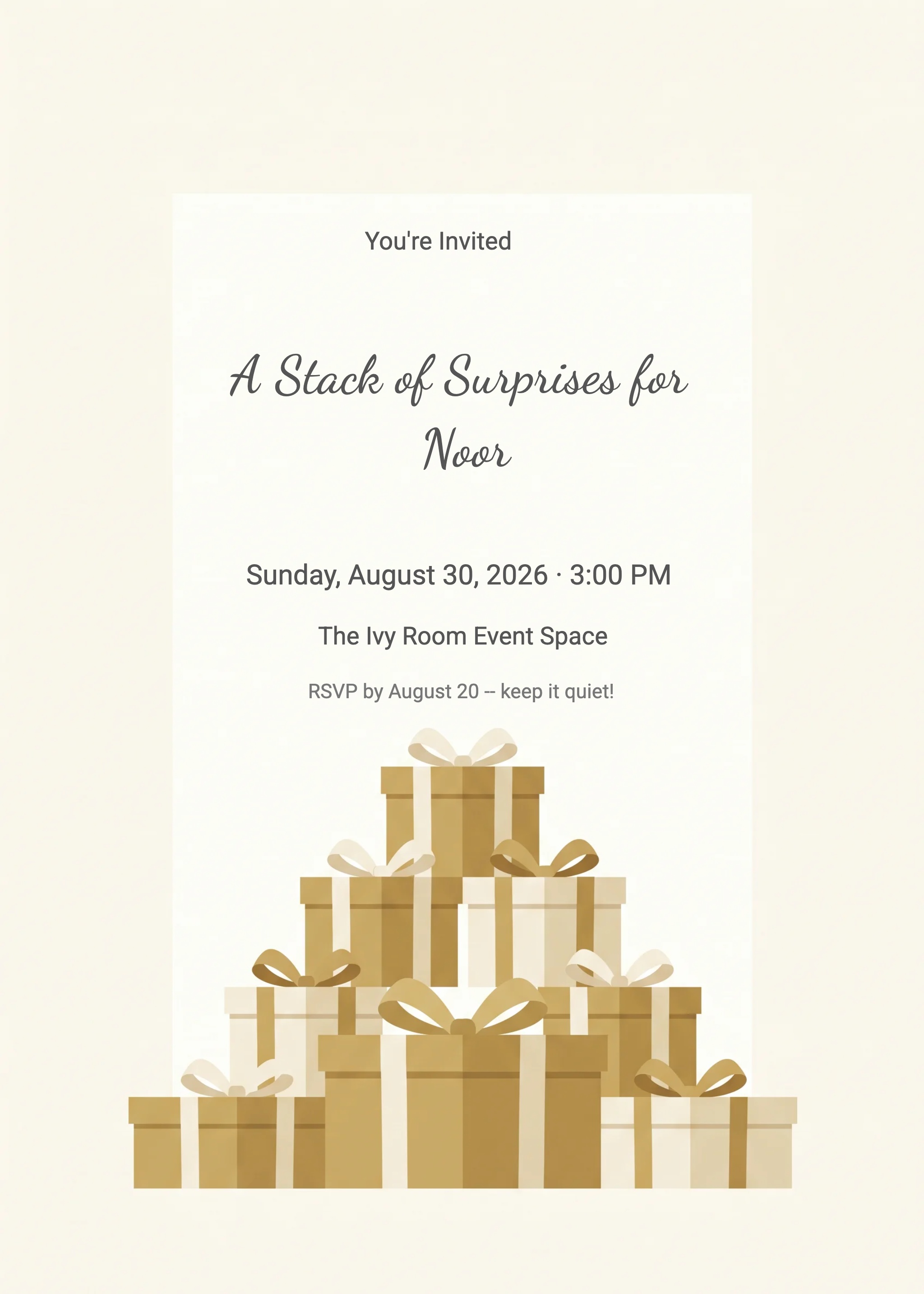 Gift Pyramid Surprise Birthday Invitation