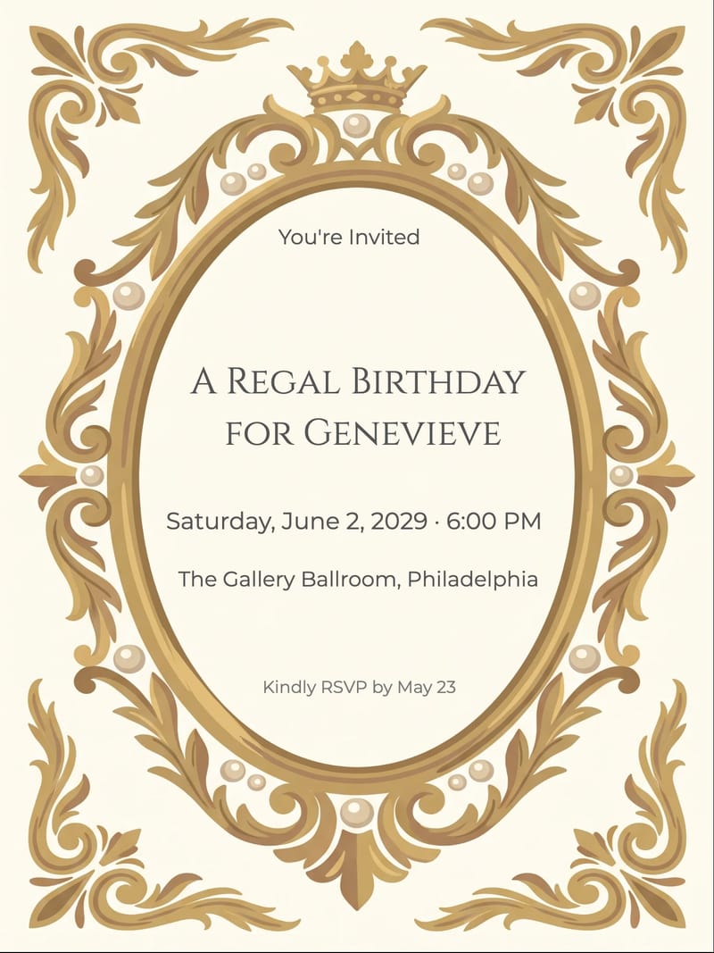 Gilded Mirror Women's Birthday Invitation invitation