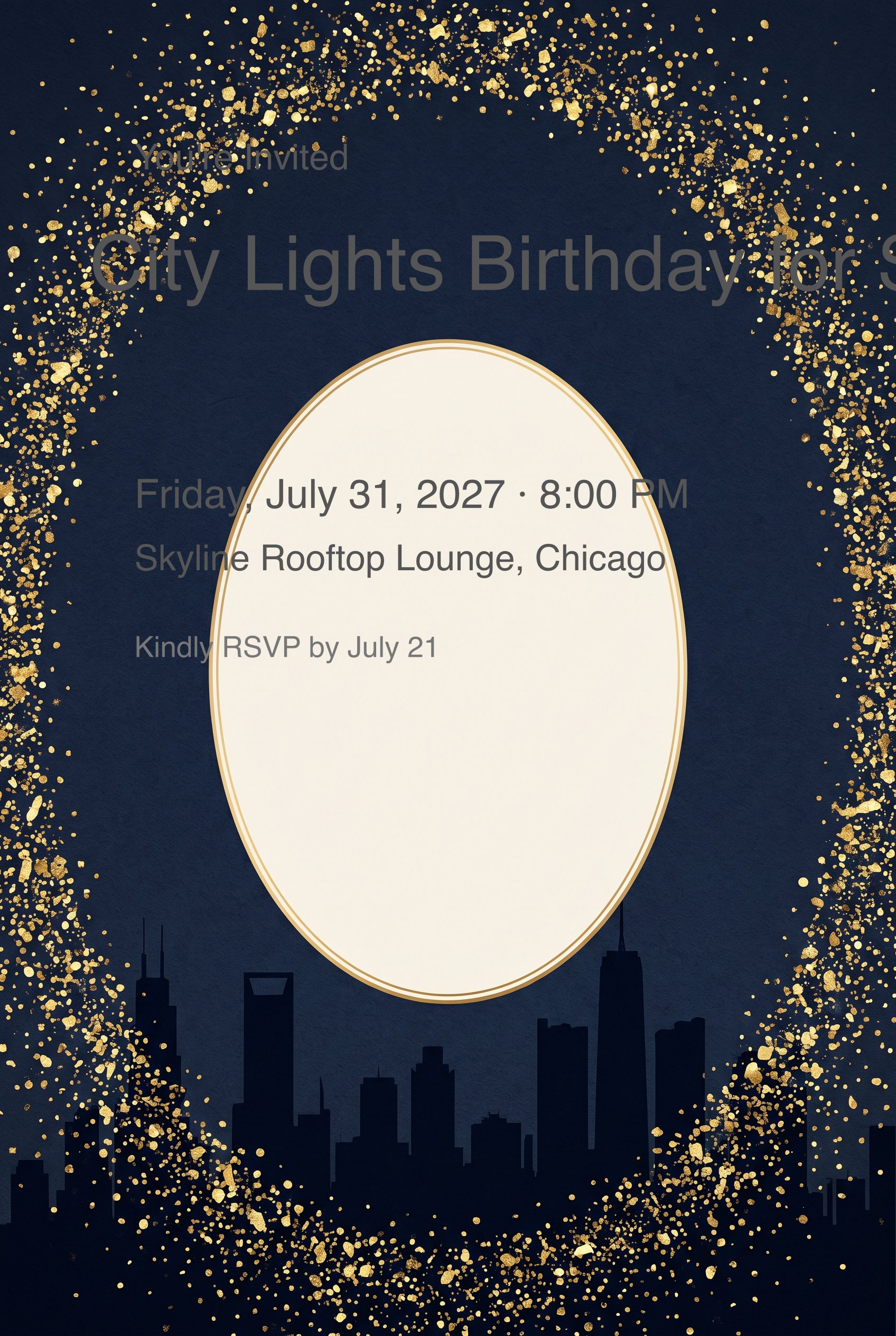 City Chic Birthday Invitation