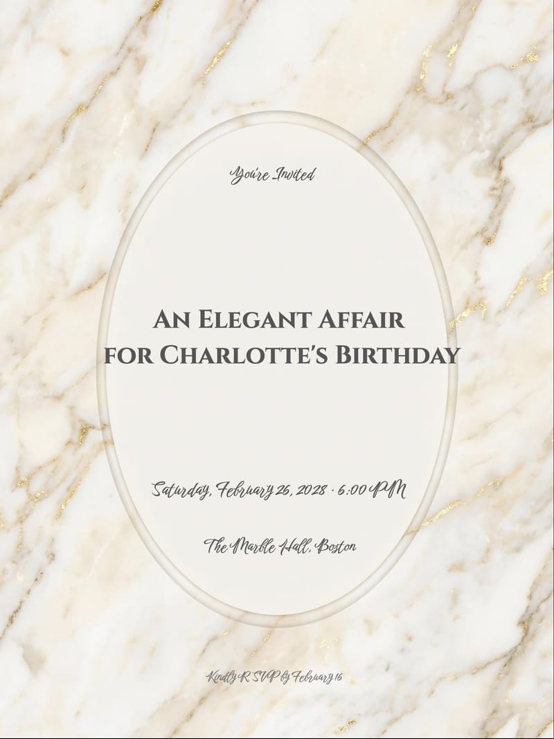 Marble & Gold Birthday Invitation invitation