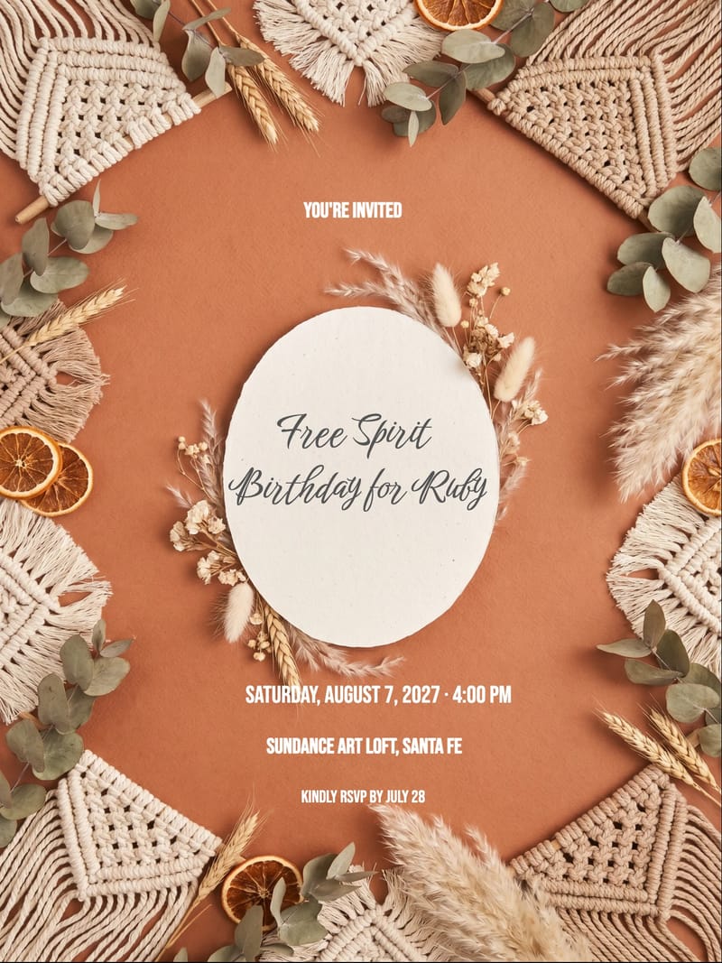 Bohemian Feather Birthday Invitation invitation