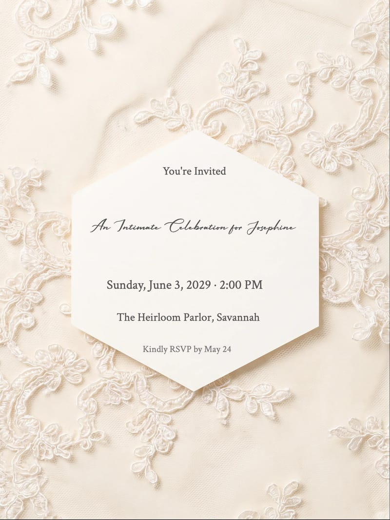 Lace Texture Women's Birthday Invitation invitation
