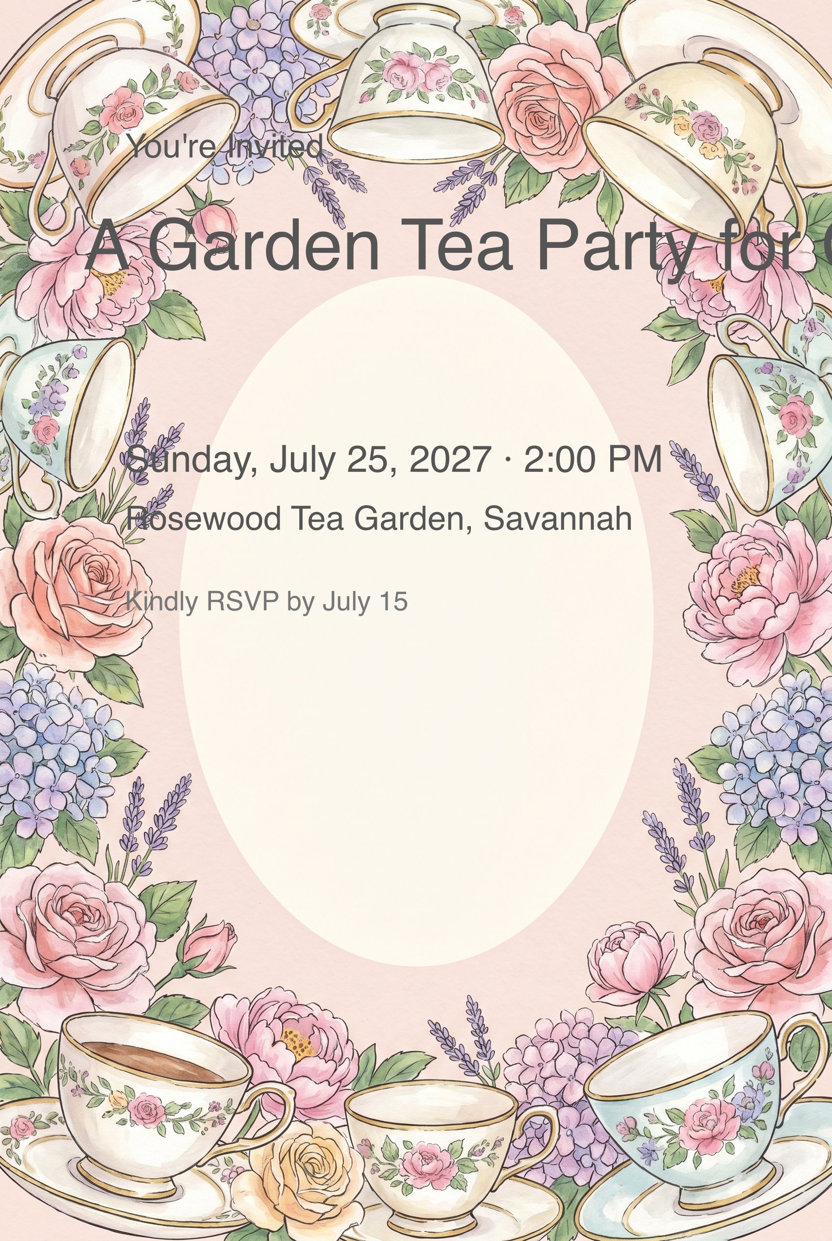Garden Party Birthday Invitation invitation