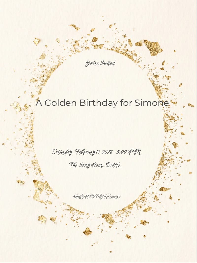 Gold Flake Minimal Birthday Invitation invitation